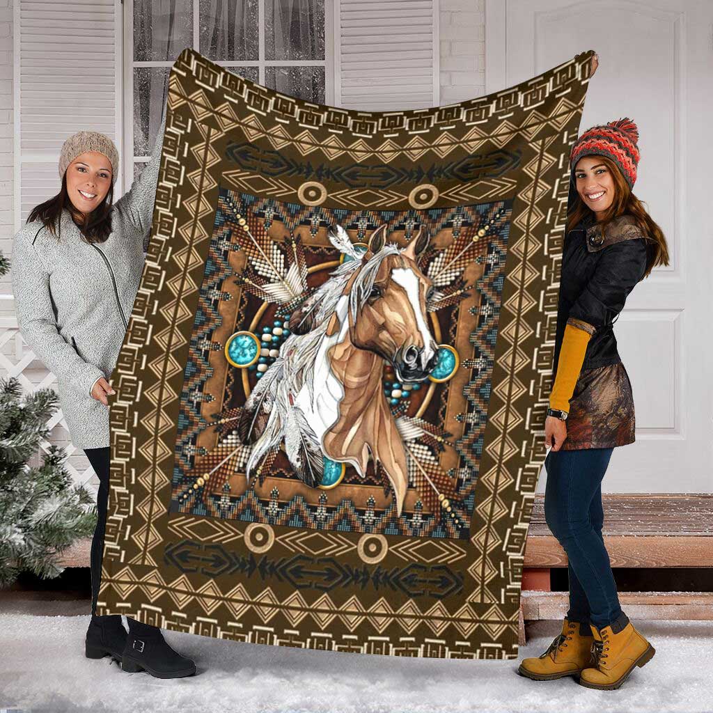 Horse Pattern Flannel Blanket For Soft Bed Couch And Home Comfort