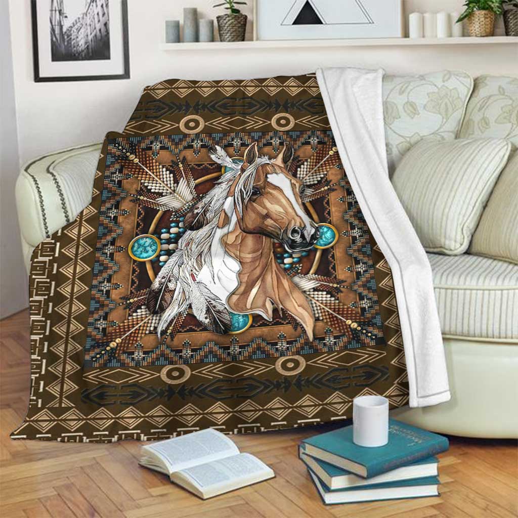 Horse Pattern Flannel Blanket For Relaxing At Home And Travel