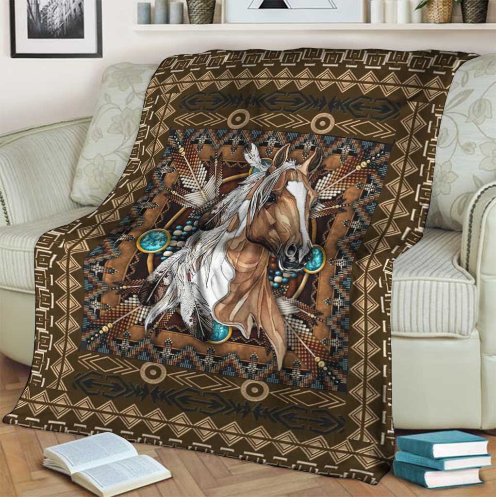 Horse Pattern Flannel Blanket For Bed Sofa And Reading Nook Decor