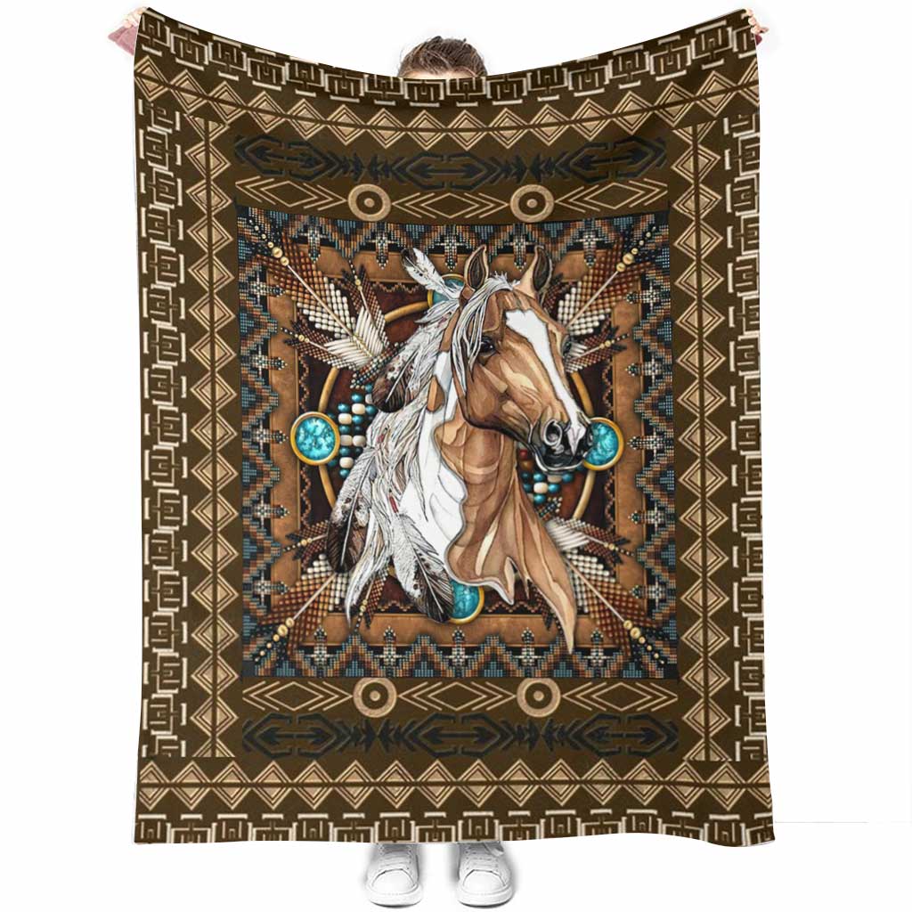 Horse Pattern Flannel Blanket For Cozy Bedroom And Sofa Decor