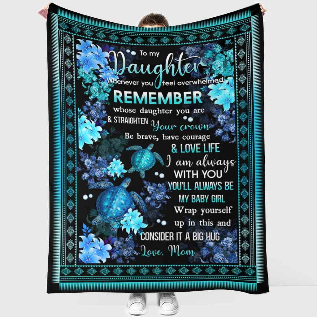 Turtle To My Daughter Love Life Flannel Blanket For Living Room And Bedroom Styling
