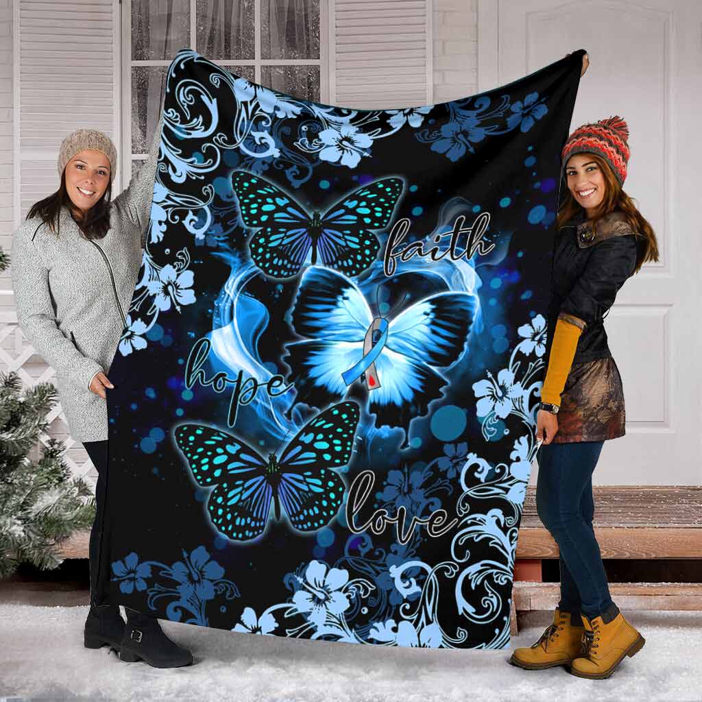 Butterfly Faith Hope Love In Romantic Night 50 x 60 Inch Flannel Blanket For Soft Bed Couch And Home Comfort