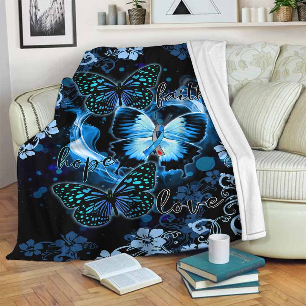 Butterfly Faith Hope Love In Romantic Night Flannel Blanket For Relaxing At Home And Travel