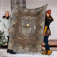 Owl Metal Pattern Flannel Blanket For Relaxing At Home And Travel