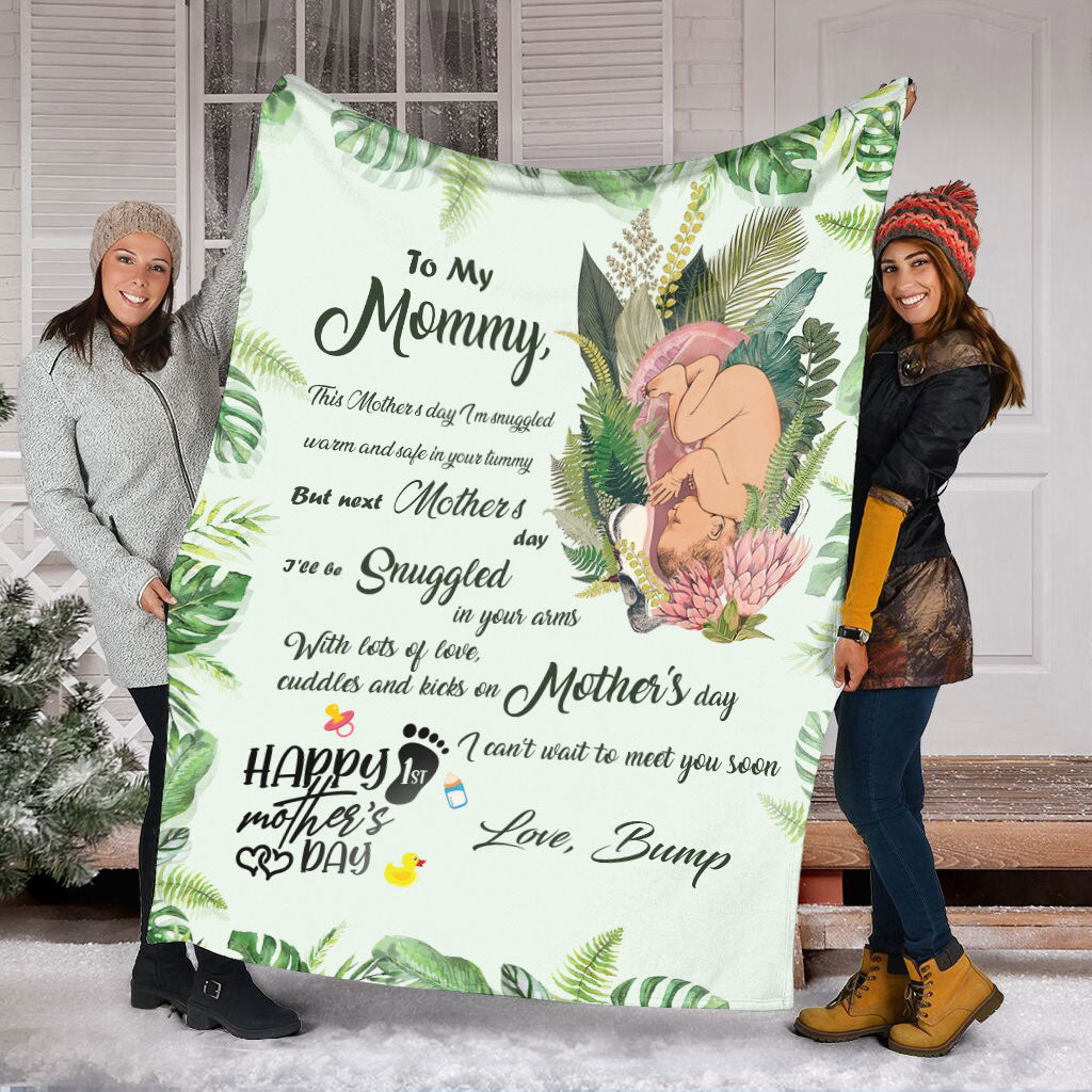 Family Beautiful Mummy To Be Mothers Day Mother Personalized Flannel Blanket For Soft Bed Couch And Home Comfort