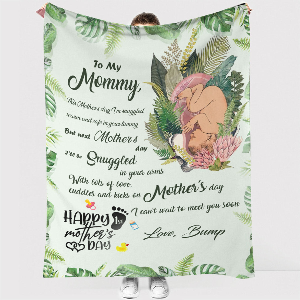 Family Beautiful Mummy To Be Mothers Day Mother Personalized Flannel Blanket For Living Room And Bedroom Styling