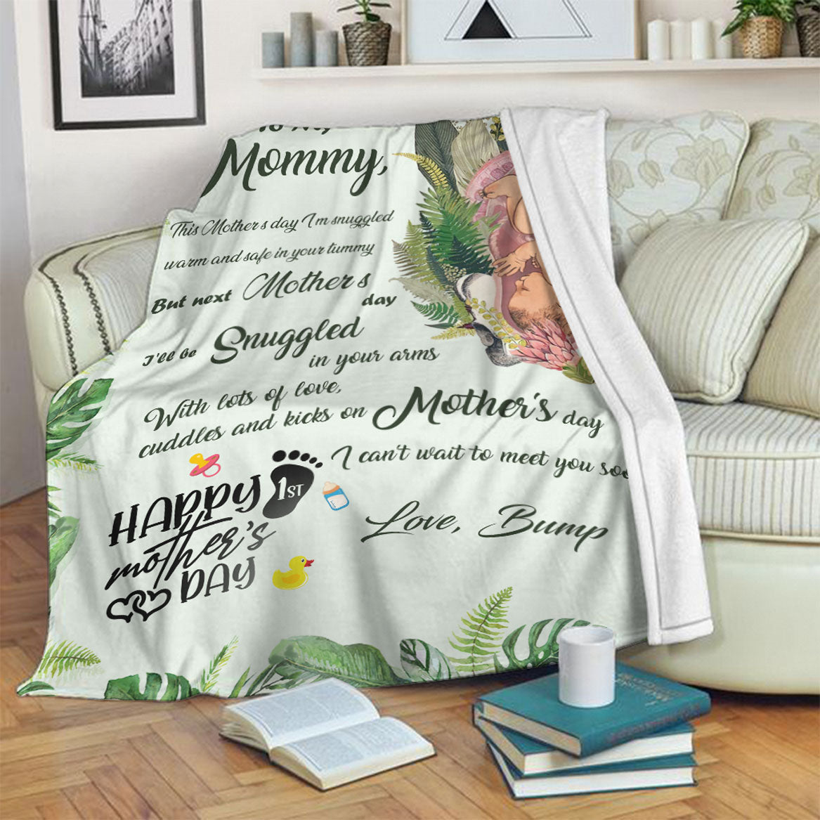 Family Beautiful Mummy To Be Mothers Day Mother Personalized Flannel Blanket For Relaxing At Home And Travel