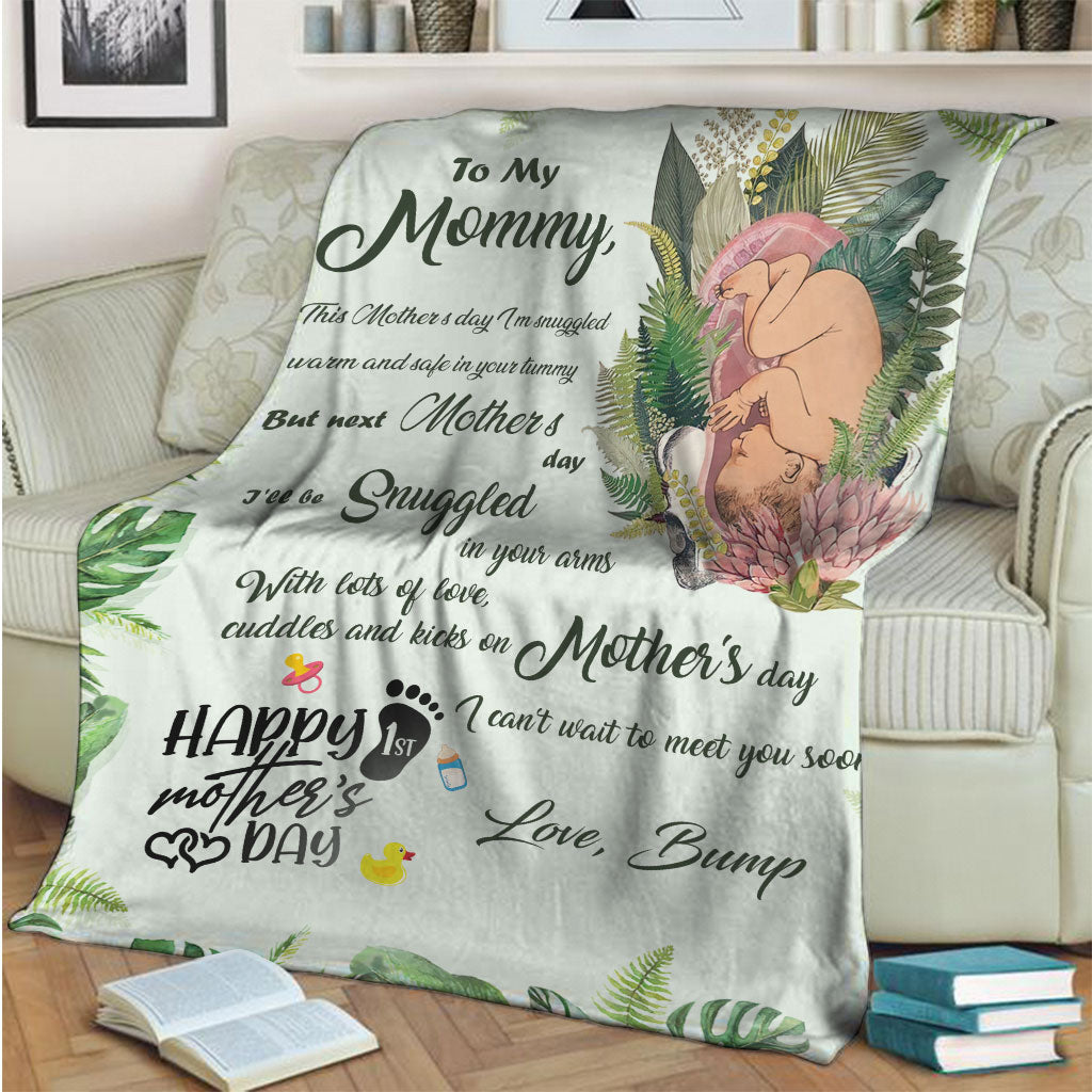 Family Beautiful Mummy To Be Mothers Day Mother Personalized Flannel Blanket For Bed Sofa And Reading Nook Decor