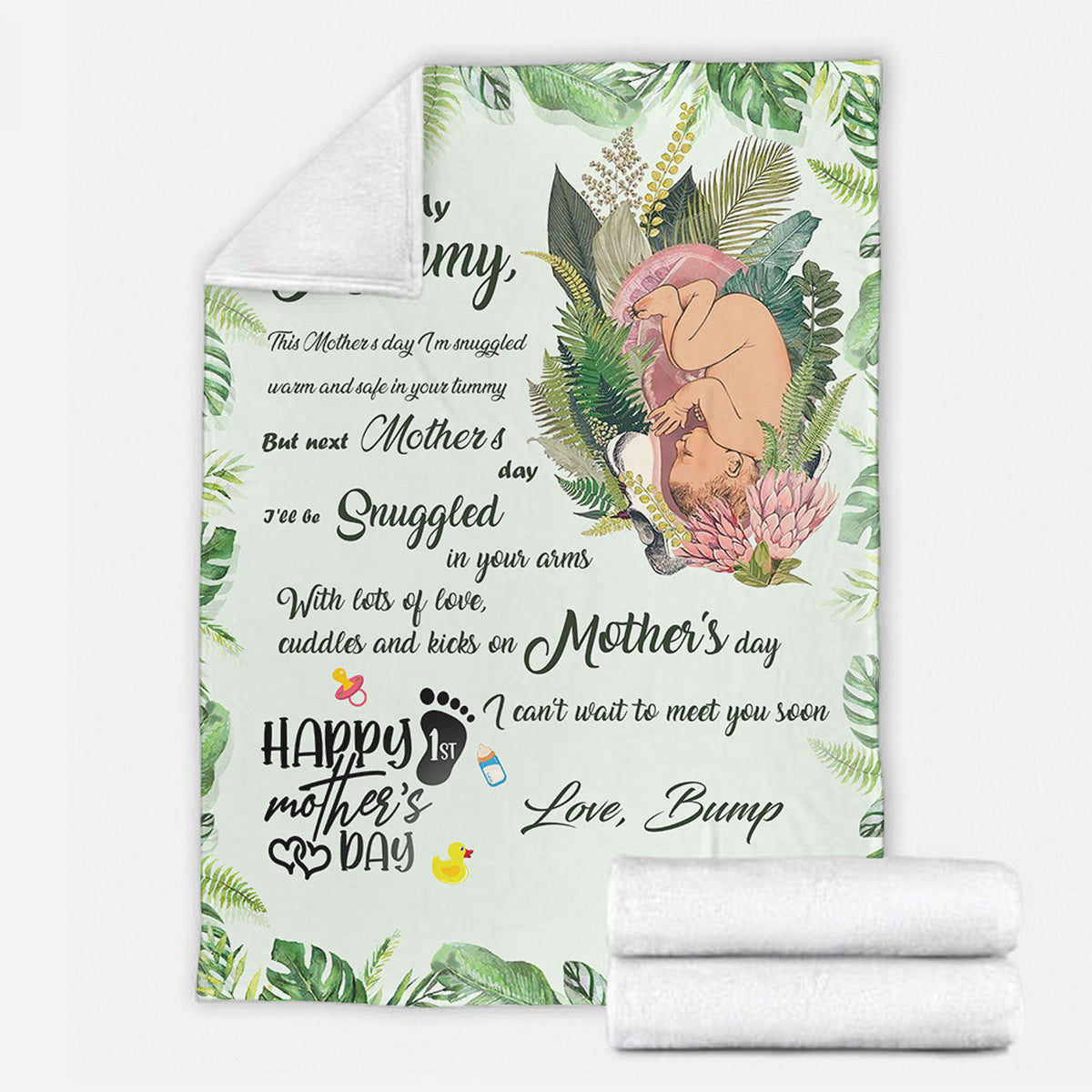Family Beautiful Mummy To Be Mothers Day Mother Personalized Flannel Blanket For Cozy Home Lounging And Gifting