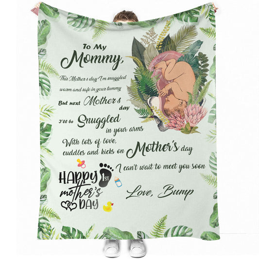 Family Beautiful Mummy To Be Mothers Day Mother Personalized 50 x 60 Inch Flannel Blanket For Cozy Bedroom And Sofa Decor