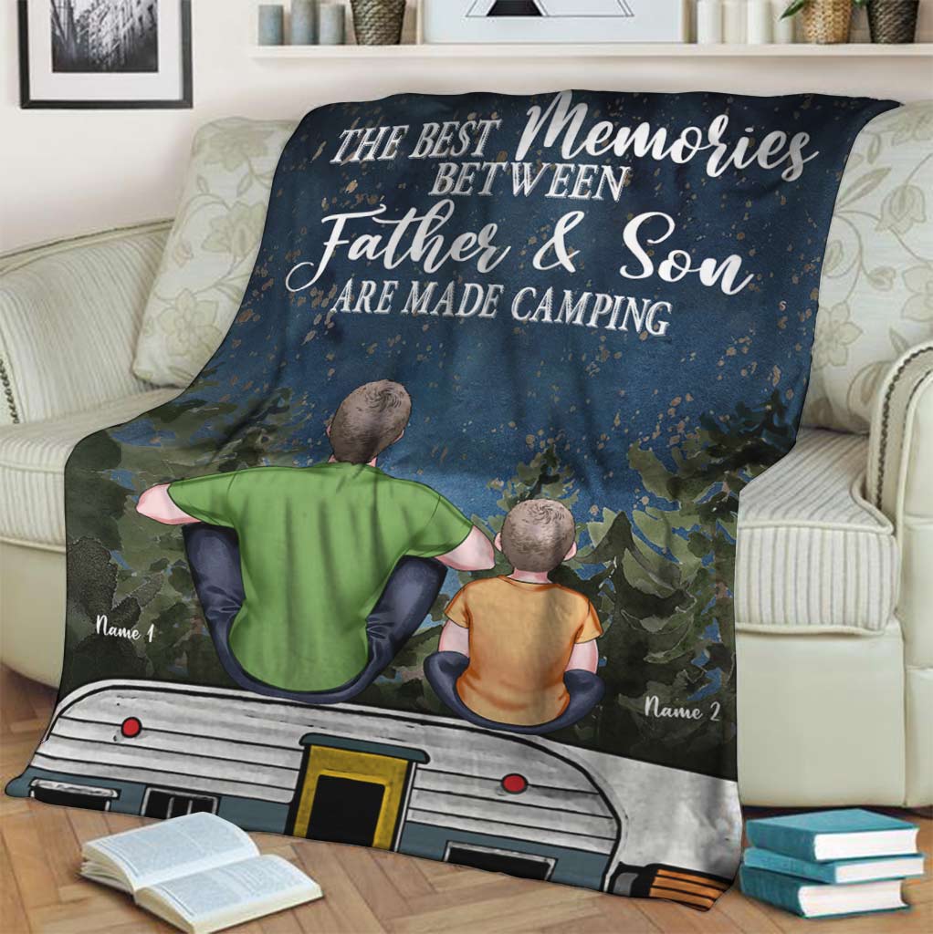 Camping When I'm At My Best Personalized Flannel Blanket For Bed Sofa And Reading Nook Decor