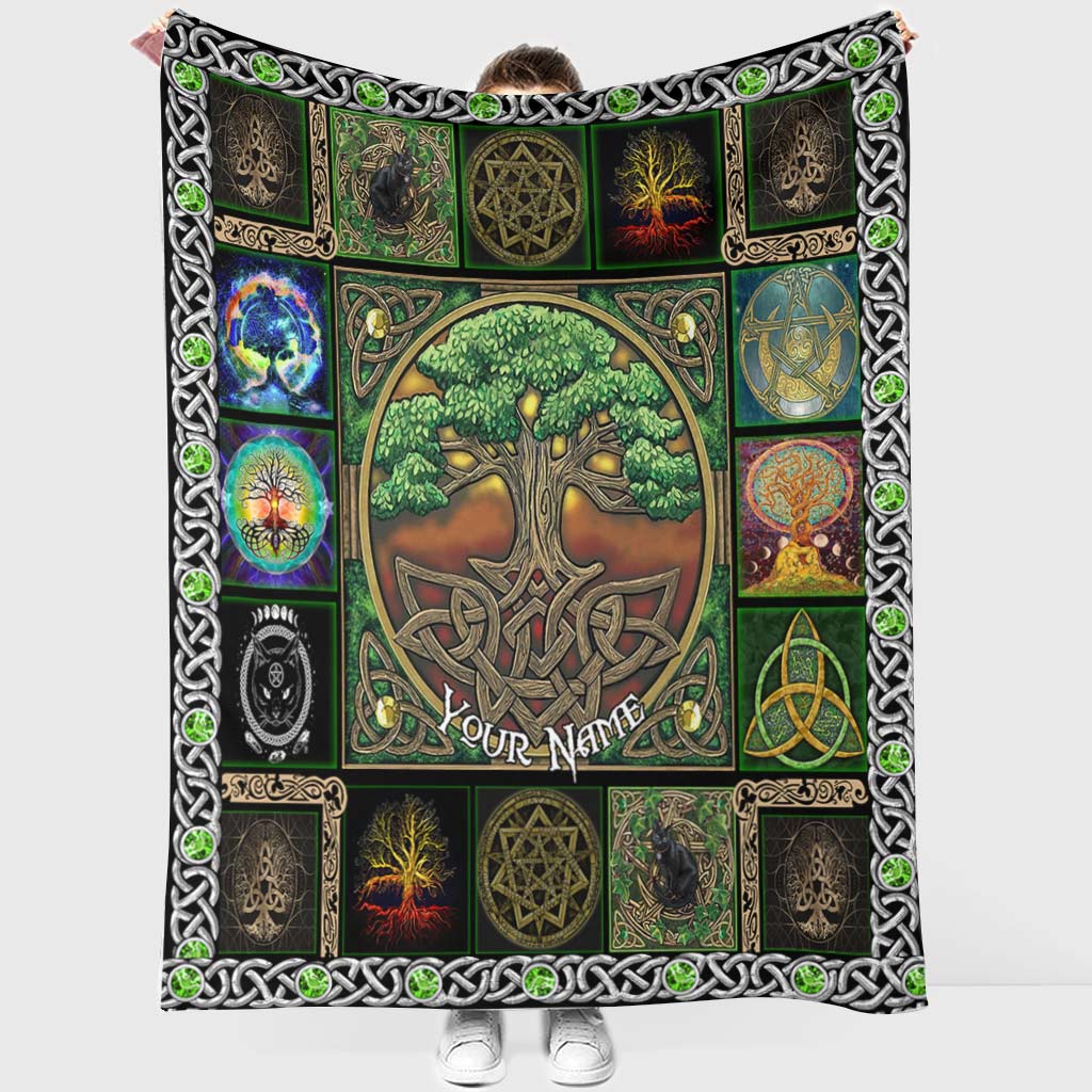 Witch Earth Tree Of Life Personalized Flannel Blanket For Living Room And Bedroom Styling