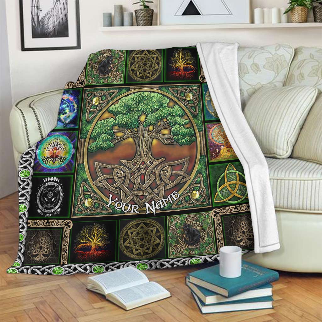 Witch Earth Tree Of Life Personalized Flannel Blanket For Relaxing At Home And Travel