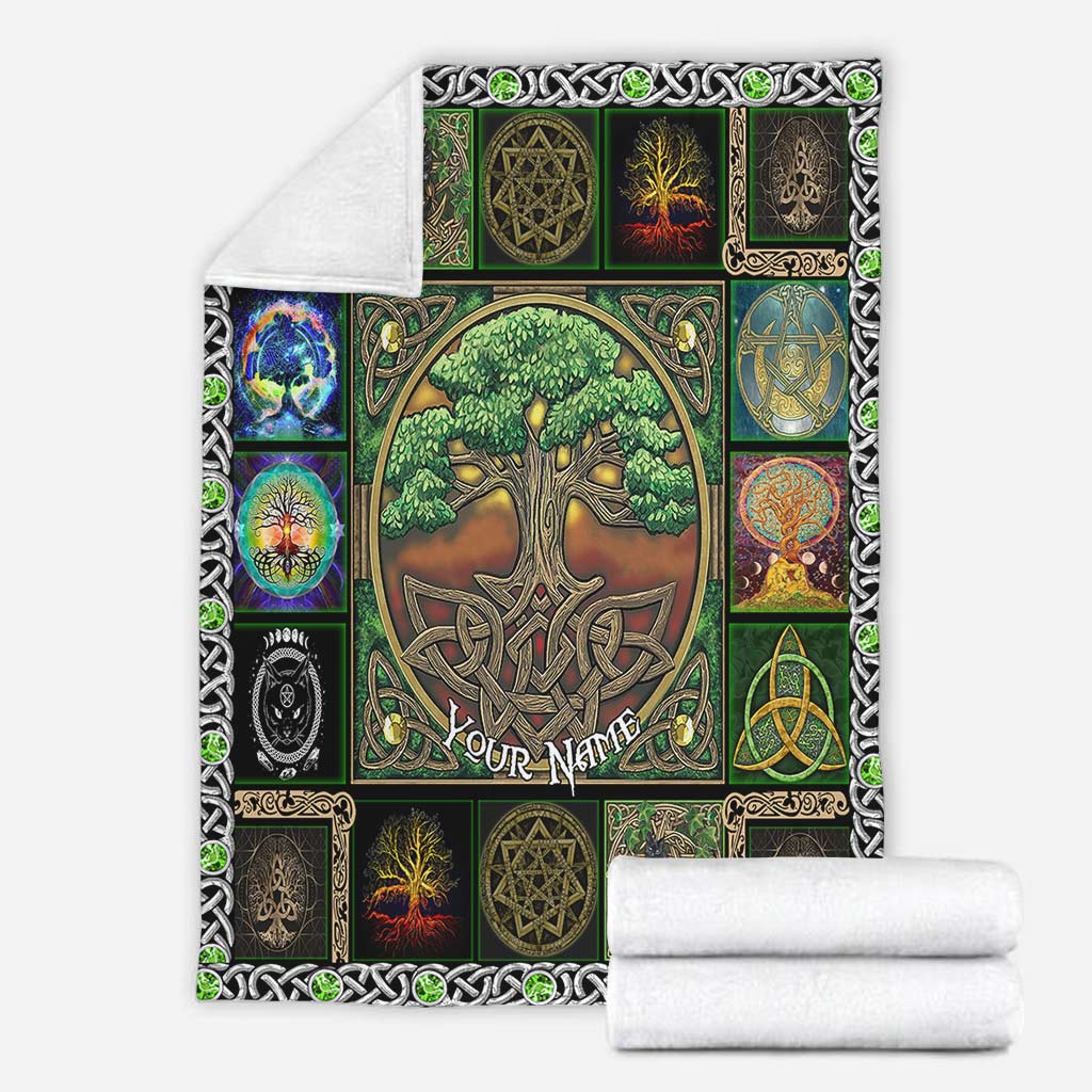 Witch Earth Tree Of Life Personalized Flannel Blanket For Cozy Home Lounging And Gifting