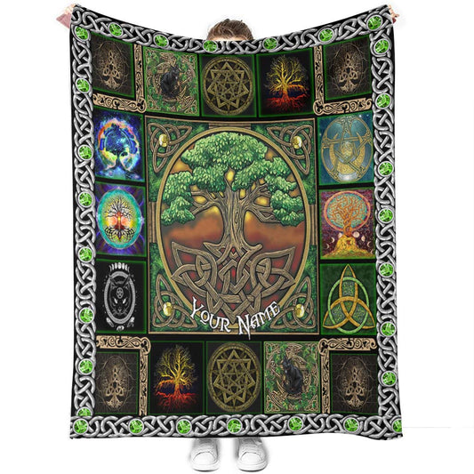 Witch Earth Tree Of Life Personalized Flannel Blanket For Cozy Bedroom And Sofa Decor