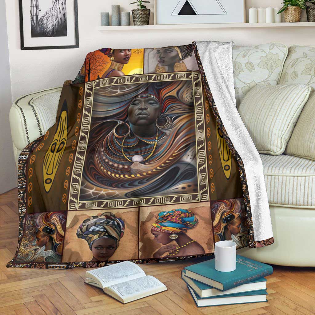 Black Woman Afro Culture American Flannel Blanket For Living Room And Bedroom Styling