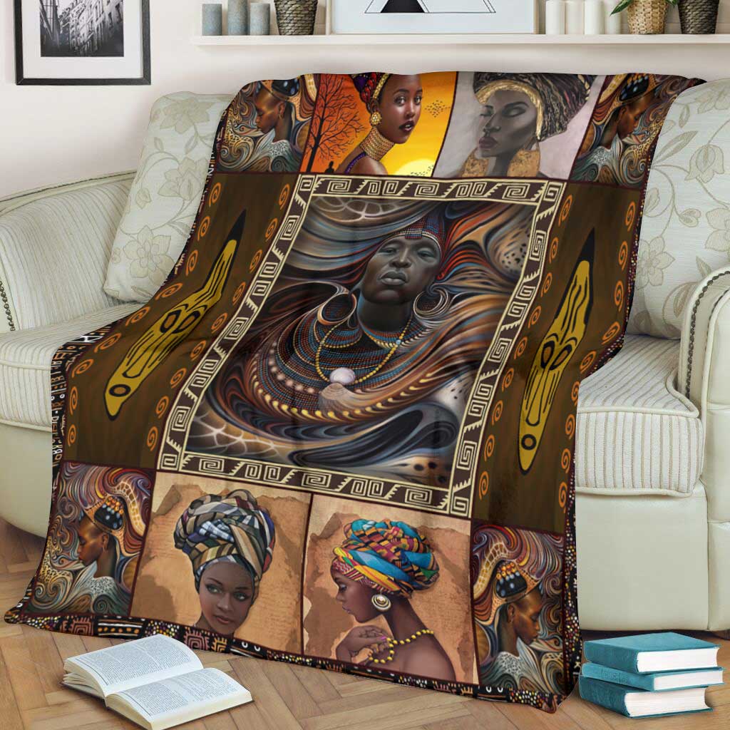 Black Woman Afro Culture American Flannel Blanket For Relaxing At Home And Travel