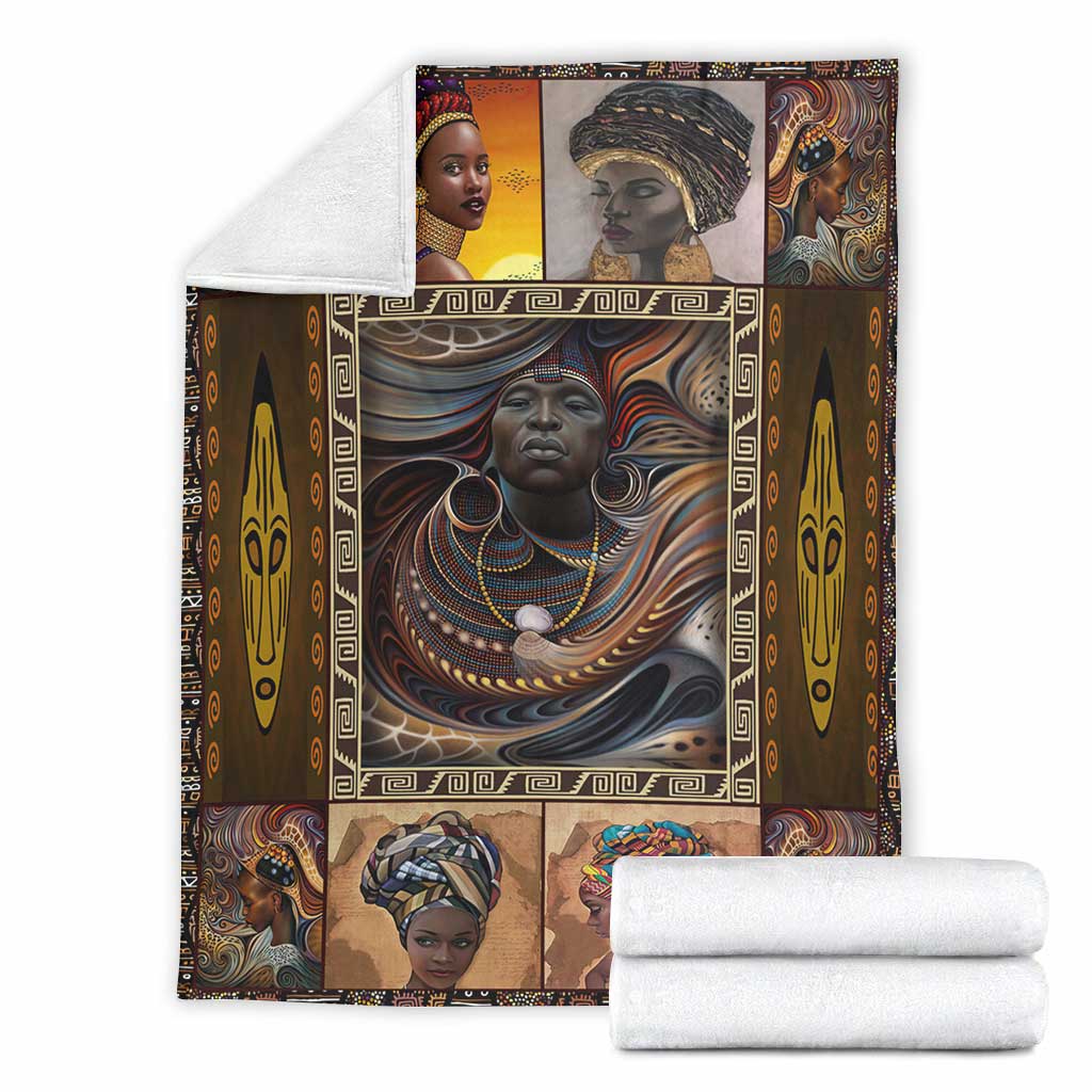 Black Woman Afro Culture American Flannel Blanket For Bed Sofa And Reading Nook Decor