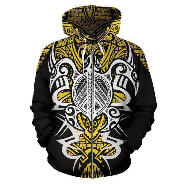 Hawaii Turtle Tribal Yellow Armor Art - 3D Hoodie