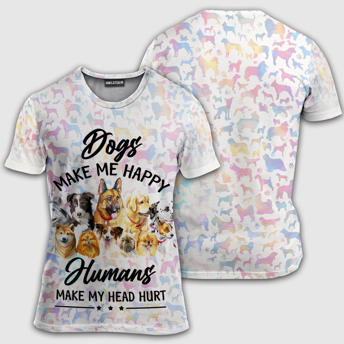 T-shirt / S Dogs make me happy - Bomber jacket - BOMJ02TNH030921 - Owls Matrix LTD