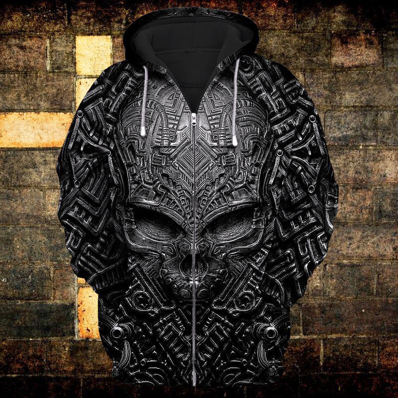 Black Leather Skull Art – 3D Hoodie