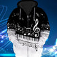 Piano Makes Me Happy Quote Art – 3D Hoodie