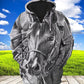Grey Horse Style Art – 3D Hoodie