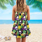 Skull Flowers Summer Tropical Limited 2 – Women's Summer Sleeveless V-Neck Camisole Dress