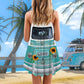 Hippie Van Retro Style Limited 2 – Women's Summer Sleeveless V-Neck Camisole Dress