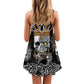 Wrestling Chain Skull Art – Women's Summer Sleeveless V-Neck Camisole Dress