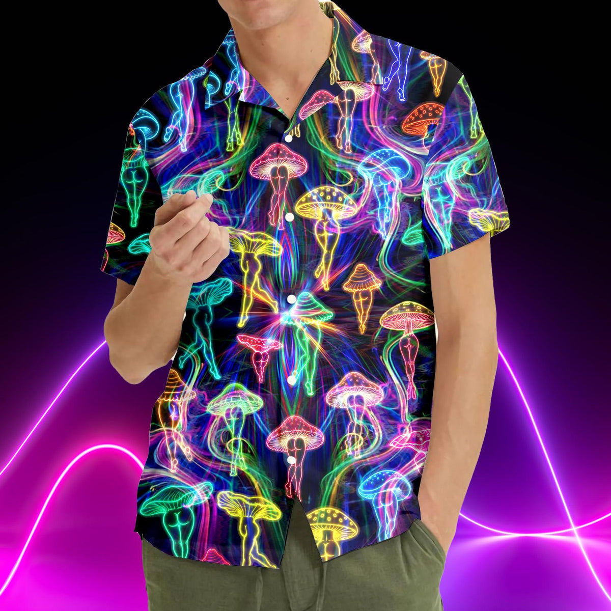 Neon Jellyfish Psychedelic Music Festival Rave – Hawaiian Shirt