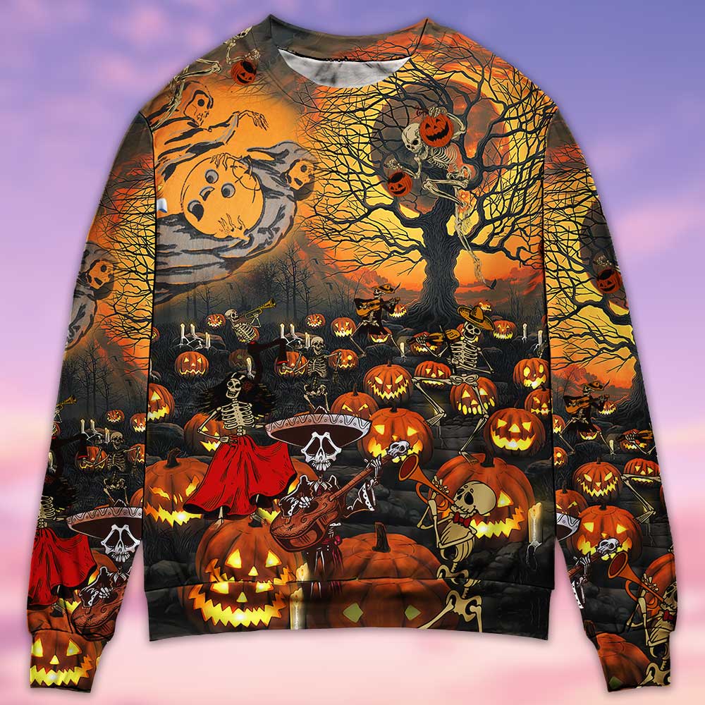 Halloween Skull Dark Art Style – Sweater - Ugly Christmas Sweater