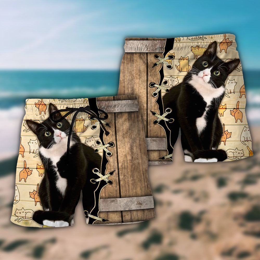 Cat Angels Without Wings Inspirational - Beach Short