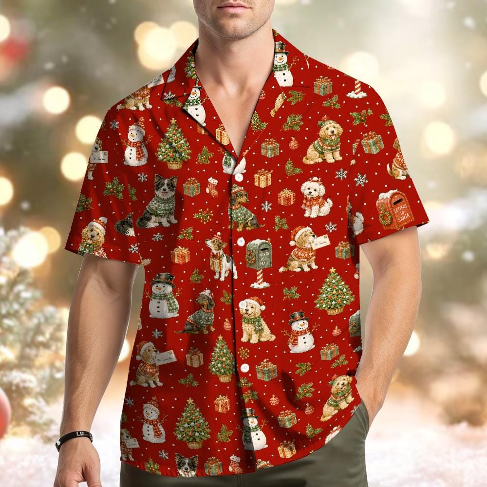 Christmas Dog Snowman Holiday Party 2 – Hawaiian Shirt