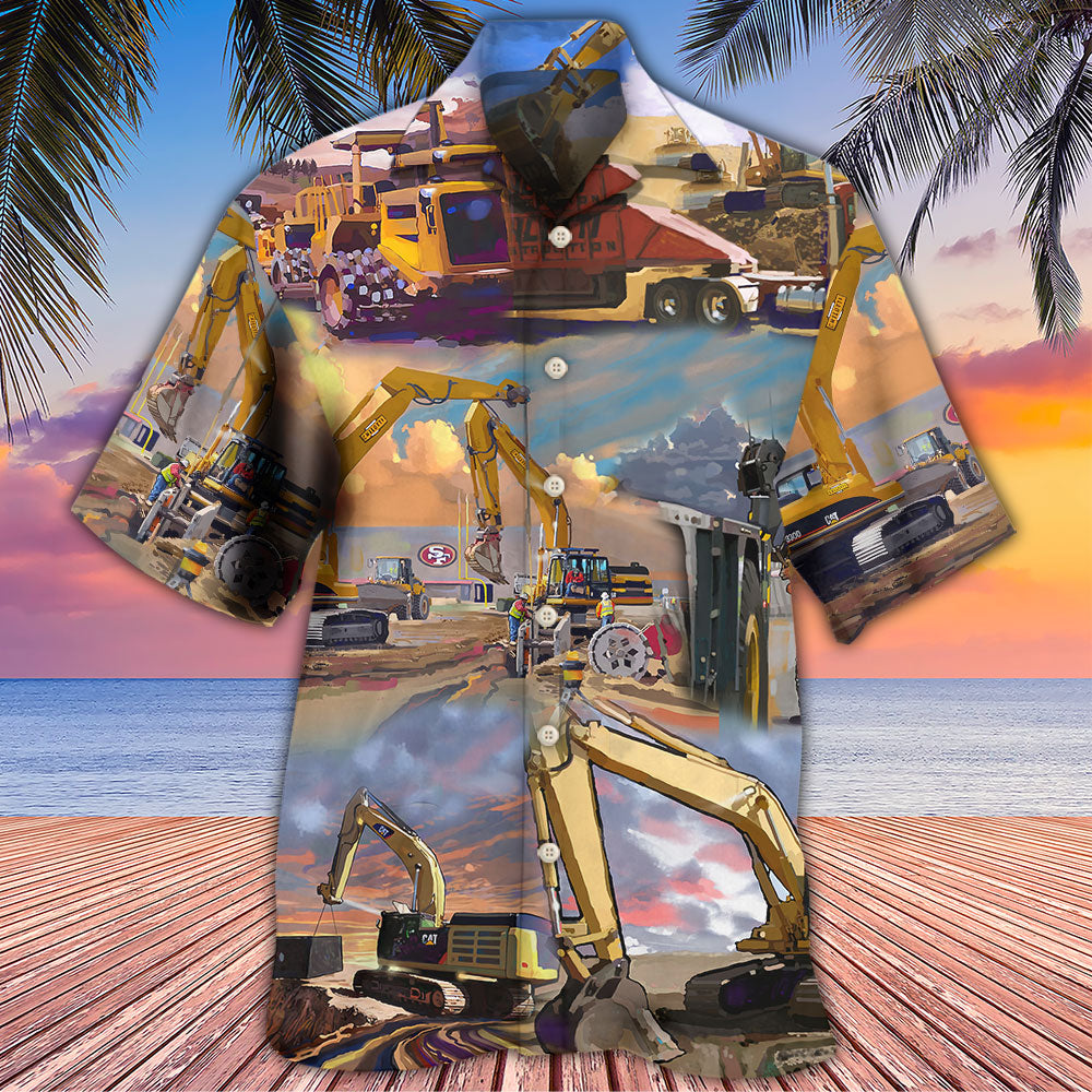 Crane Construction Office Industry Art – Hawaiian Shirt