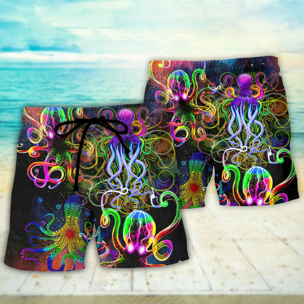 Octopus And Jellyfish Ocean Life – Beach Short