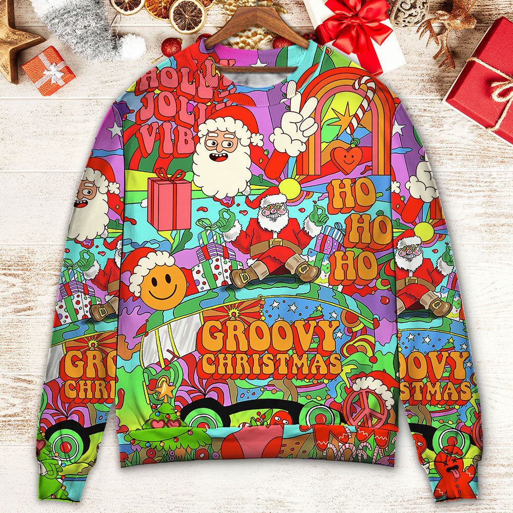 Christmas Hippie Santa Bus Peace – Sweater - Ugly Christmas Sweater