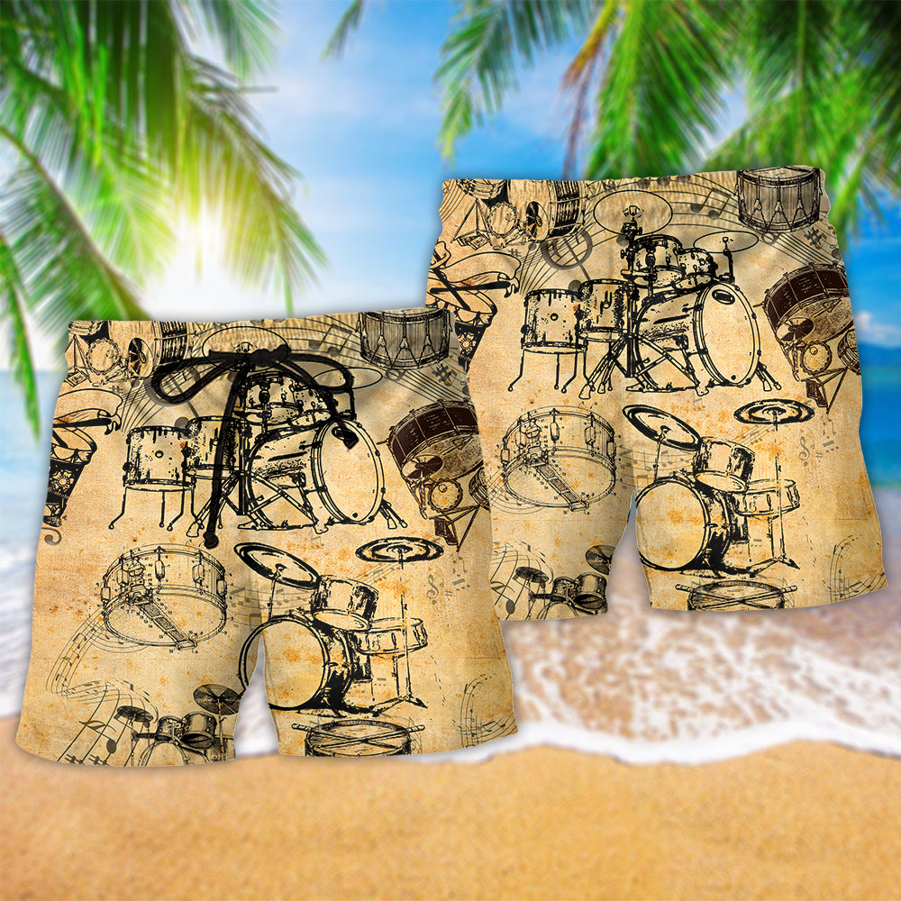 Music No Drums No Life – Beach Short
