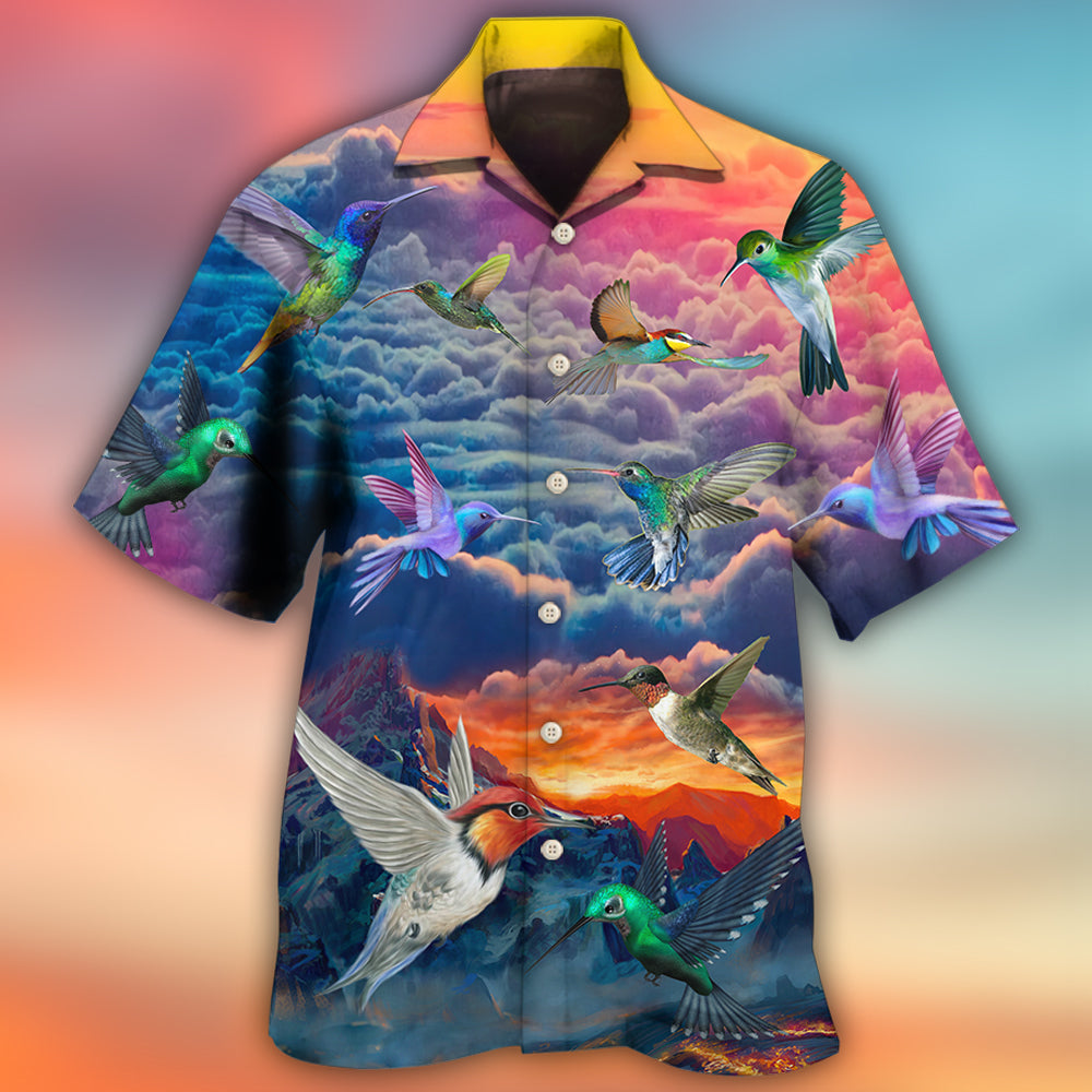 Hummingbird In Dreamy Sky Art – Hawaiian Shirt