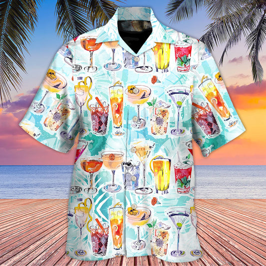 Wine Cocktail Beach Tropical - Hawaiian Shirt