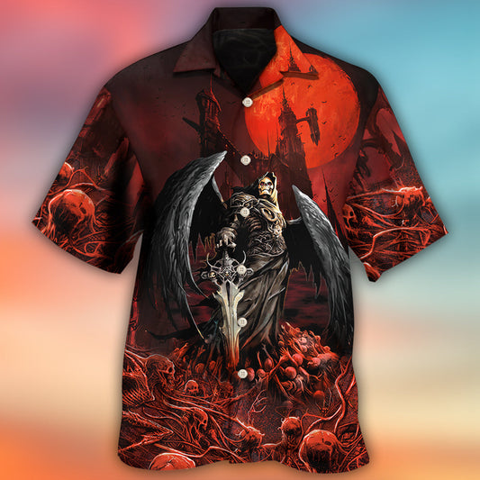 Halloween Skull Dark Night Horror Art – Hawaiian Shirt