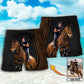 Horse Riding Leather Look Custom Photo – Beach Short