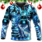 Christmas Deer Snowman Tree Glow Art – 3D Hoodie