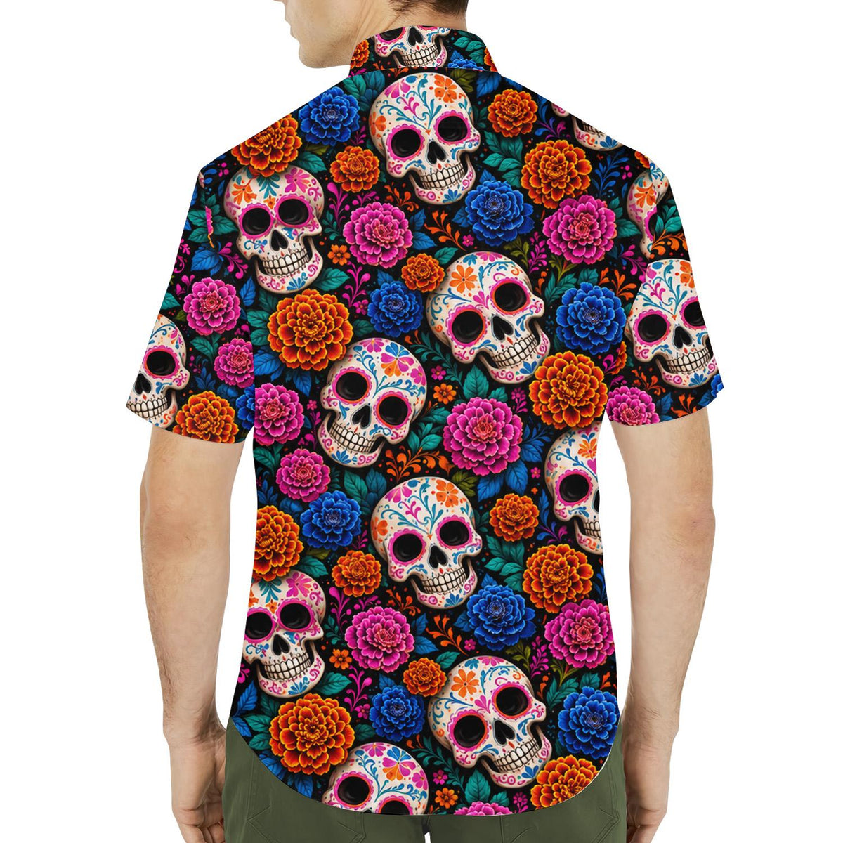 Day Of The Dead Sugar Skull Colorful Floral Fiesta – Hawaiian Shirt