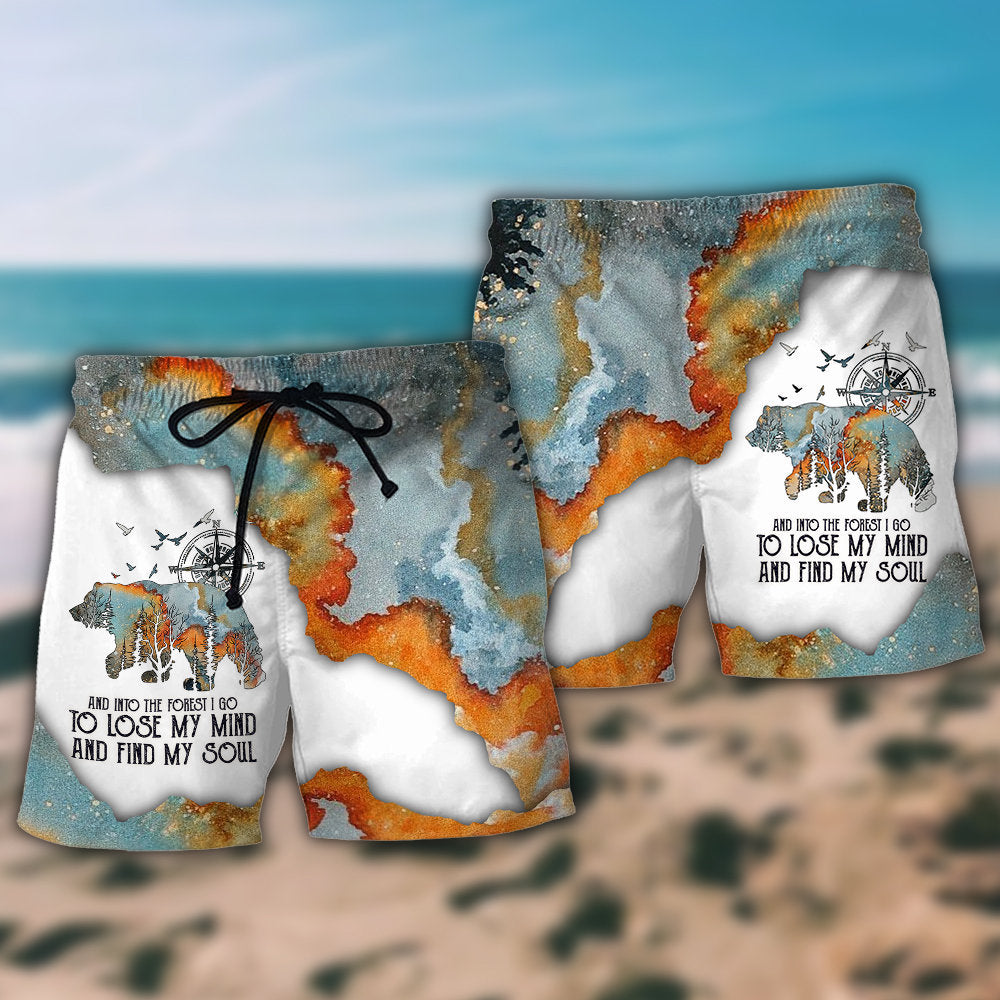 Camping And Into The Forest I Go To Lose My Mind - Beach Short - Owls Matrix LTD