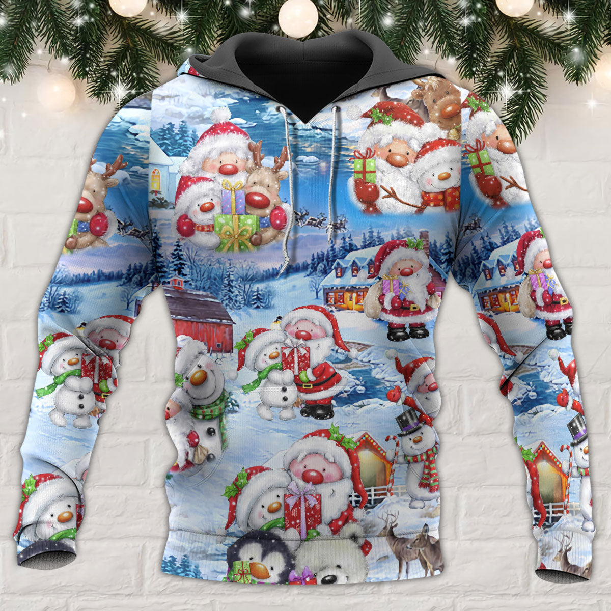 Santa And Snowman Holiday - 3D Hoodie