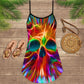 High Smoke Skull Style – Women's Summer Sleeveless V-Neck Camisole Dress