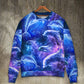 Dolphin Galaxy Neon Glow Art Style – Sweater - Ugly Christmas Sweater