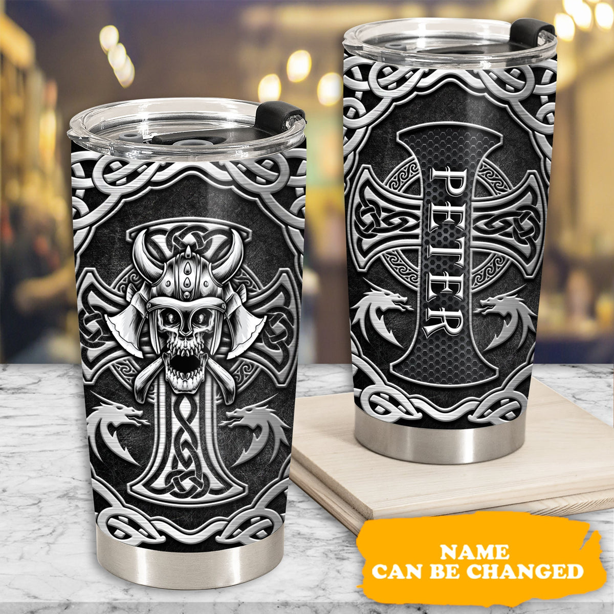 Viking Skull Personalized 20 Oz Tumbler For Travel Gifts