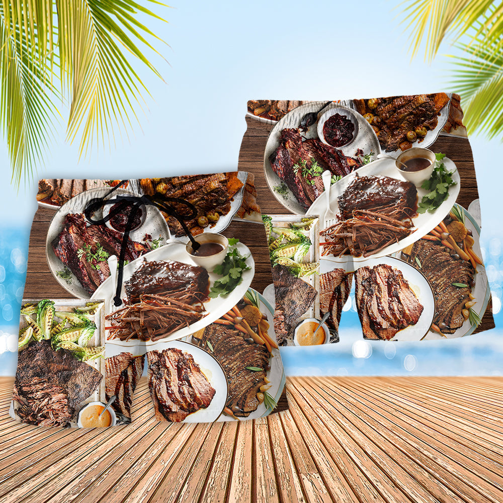 BBQ Brisket Food Love – Beach Short